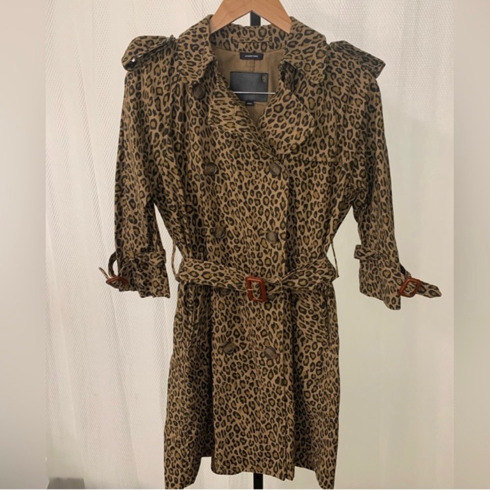 R13 Leopard Cotton Trench Coat